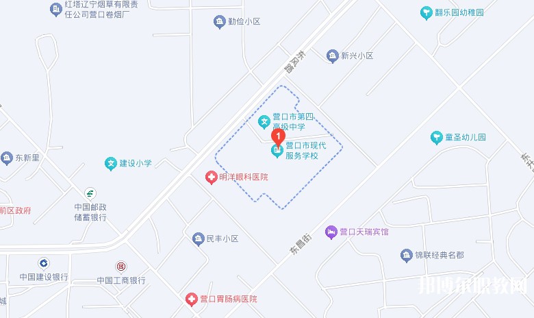 營口市現(xiàn)代服務(wù)學(xué)校地址，乘車路線